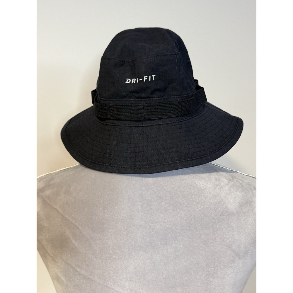 Nike Black Bucket Hat Nylon Dri-Fit With Strings Adult SM Apex Boonie Vacation - Picture 4 of 10